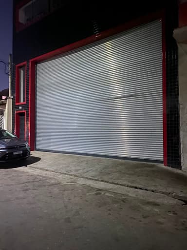 Gray door of an garage